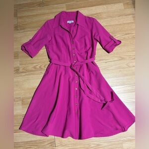 Elegant vintage Shelby & Palmer Pink Button-Down Dress sz 8 ladies